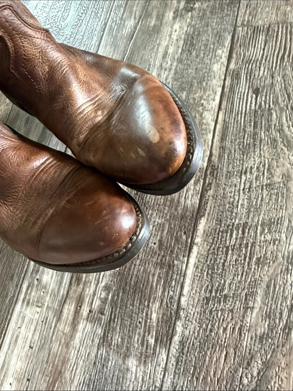 🌟Laredo 🌟Brown Embroidered Leather Cowboy Men Boots, 10.5 D